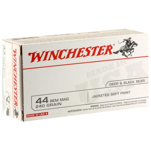 Munitions Winchester Calibre 44 Rem Magnum 240 grains JSP
