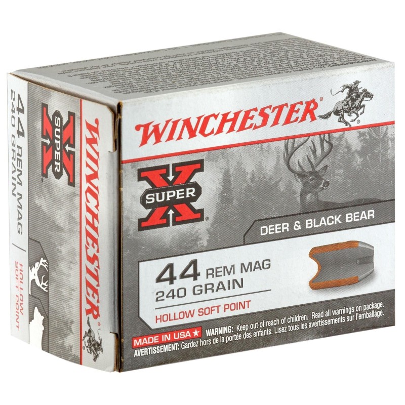 Munitions Winchester Calibre 44 Rem Magnum 240 grains HP