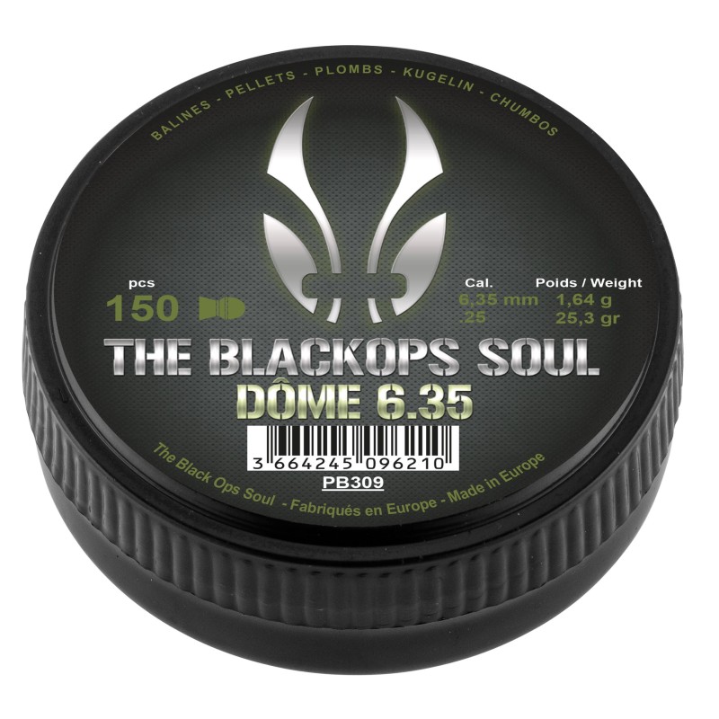 Plombs The Black Ops Soul à tête Dôme cal. 6,35 mm