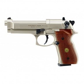 Pistolet à plombs CO2 Calibre 4.5mm Beretta M92 FS Nickelé/Bois