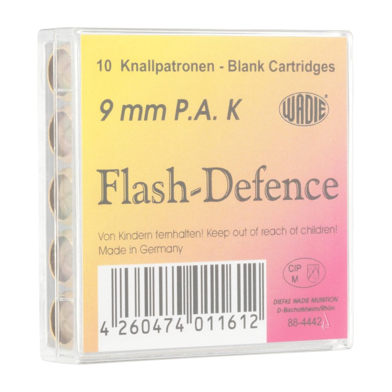 Boîte de 10 cartouches 9 mm PAK à blanc Flash Défence
