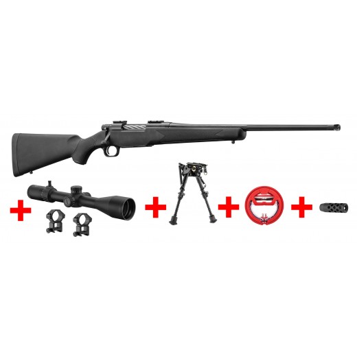 PACK TLD - Carabine MOSSBERG Patriot 308 Win + Lunette 6-24X50 + Bipied + cordon de nettoyage