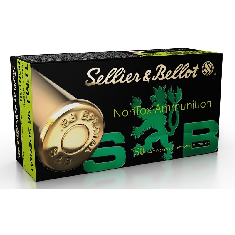 Munitions Sellier & Bellot 38SP TFMJ NONTOX 158 grains par 50