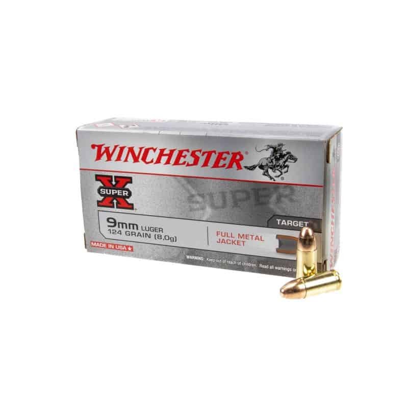 Munitions 9mm Luger Winchester superX FMJ 124grains