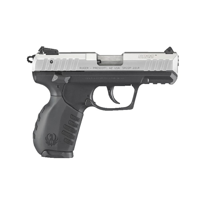 Pistolet 22Lr Ruger SR22 Noir-Inox  3.5 pouces
