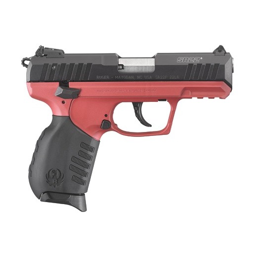 Pistolet Ruger SR22PB 22LR POIGNEE CADRE ROUGE TITANIUM CERAKOTE