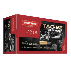 Munitions 22Lr Norma TAC-22 SUBSONIC