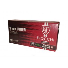 Munitions 9mm Subsonic Fiocchi  FMJ 158 gr