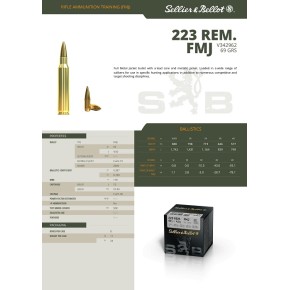 Munitions Sellier & Bellot 223 REM 69gr FMJ VRAC x100
