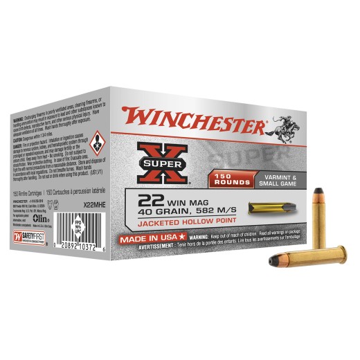 MUNITIONS SUPER-X CREUSE CAL. 22 WIN MAGNUM par 150