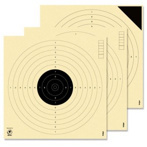 Cibles pistolet 10 mètres ISSF KRUEGER (Série de 10 cibles + 4 essais)