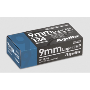 Munitions Aguila 9x19 JHP 124 grs