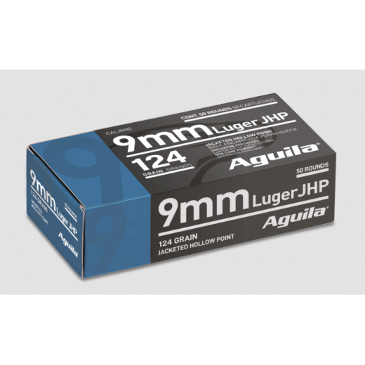 Munitions Aguila 9x19 JHP 124 grs