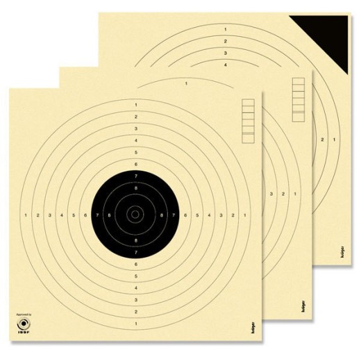 Cibles pistolet 10 mètres ISSF KRUEGER (Série de 30 cibles + 4 essais)