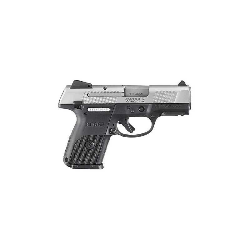 Pistolet 9mm Ruger SR9C Noir et Inox Bi Color